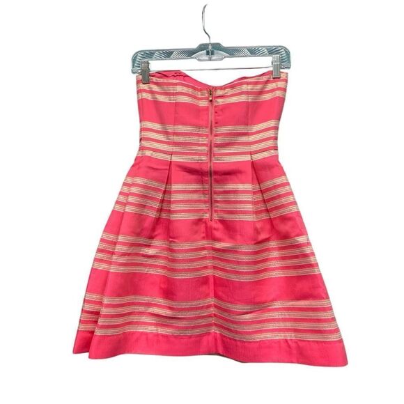 Lilly Pulitzer Strapless Mini Dress in Pink & Gold Size 00 - Picture 2 of 9
